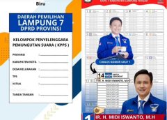 Warga Lampung Tengah Pilih Nomor Satu Ir. H. MIDI Iswanto Calon Anggota DPRD Lampung dari Partai Demokrat