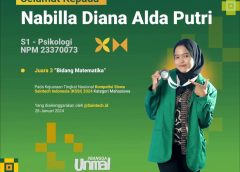 Nabilla Diana Alda Putri Mahasiswa Psikologi Universitas Malahayati Raih Juara 3 Bidang Matematika Tingkat Nasional